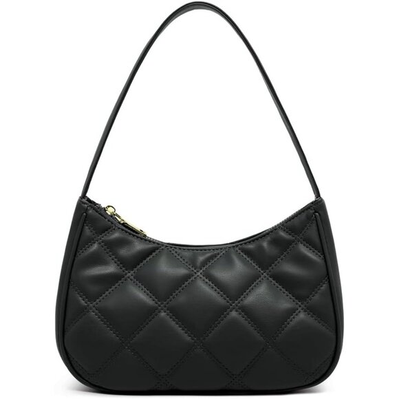 Handbags - Women’s Black lg  Cute Hobo Tote Handbag Mini Clutch Purse with Zipper Closure